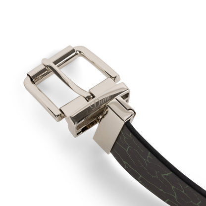 Dime Reversible Leather Belt - Black/Black