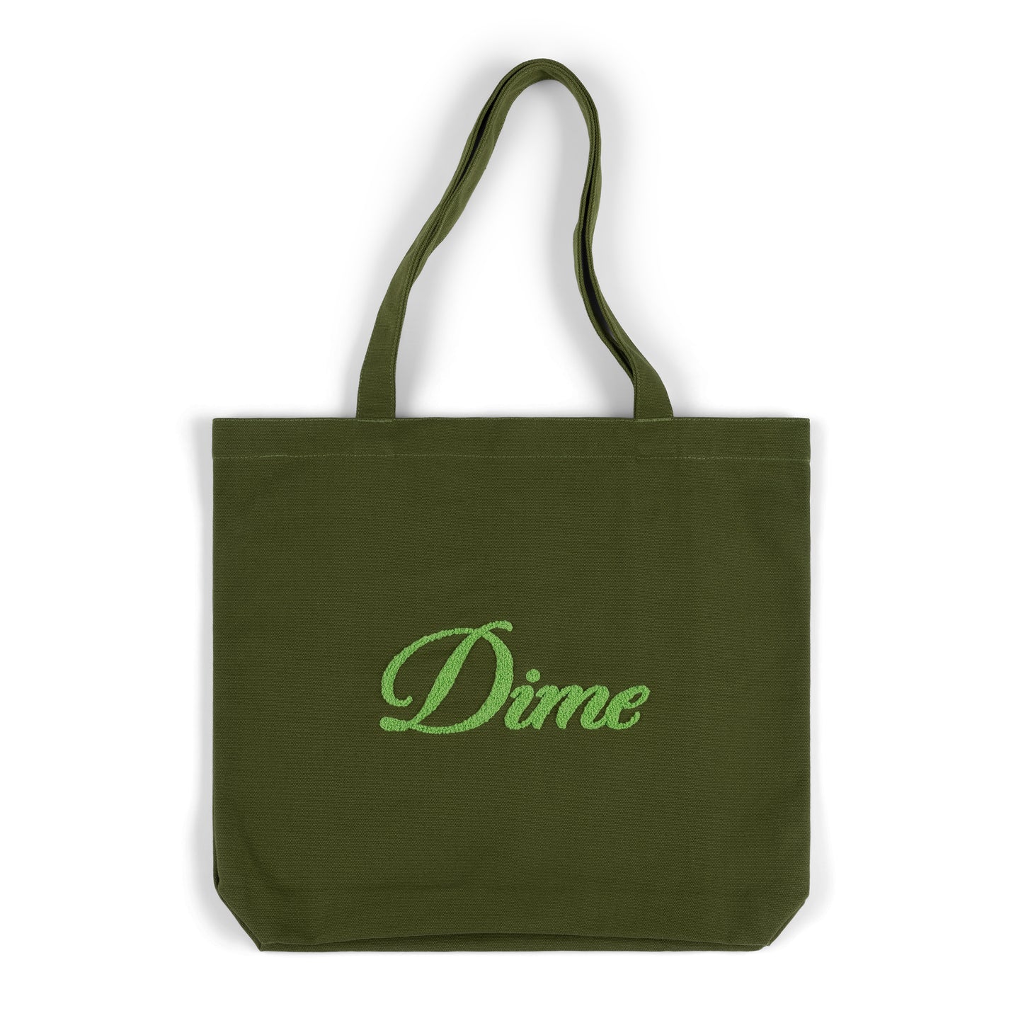 Dime Cursive Chenille Tote Bag - Grass