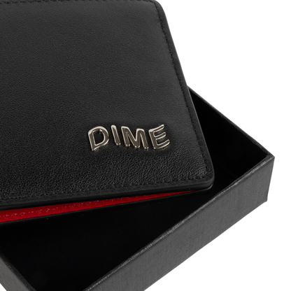 Dime Leather Bifold Wallet - Black/Cherry