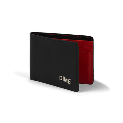Dime Leather Bifold Wallet - Black/Cherry