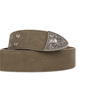 Dime Waxed Canvas Belt - Brown/Olive