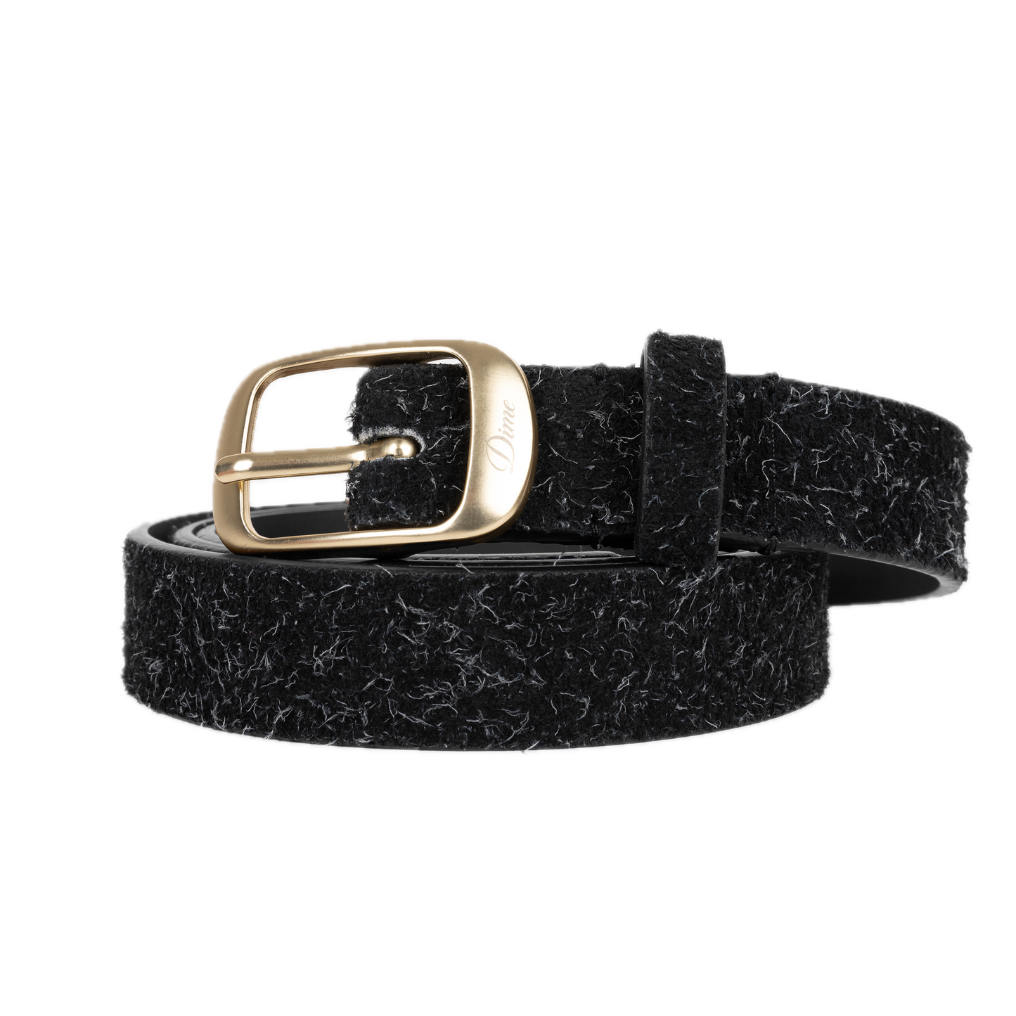 Dime Dress Leather Belt - Shaggy Black