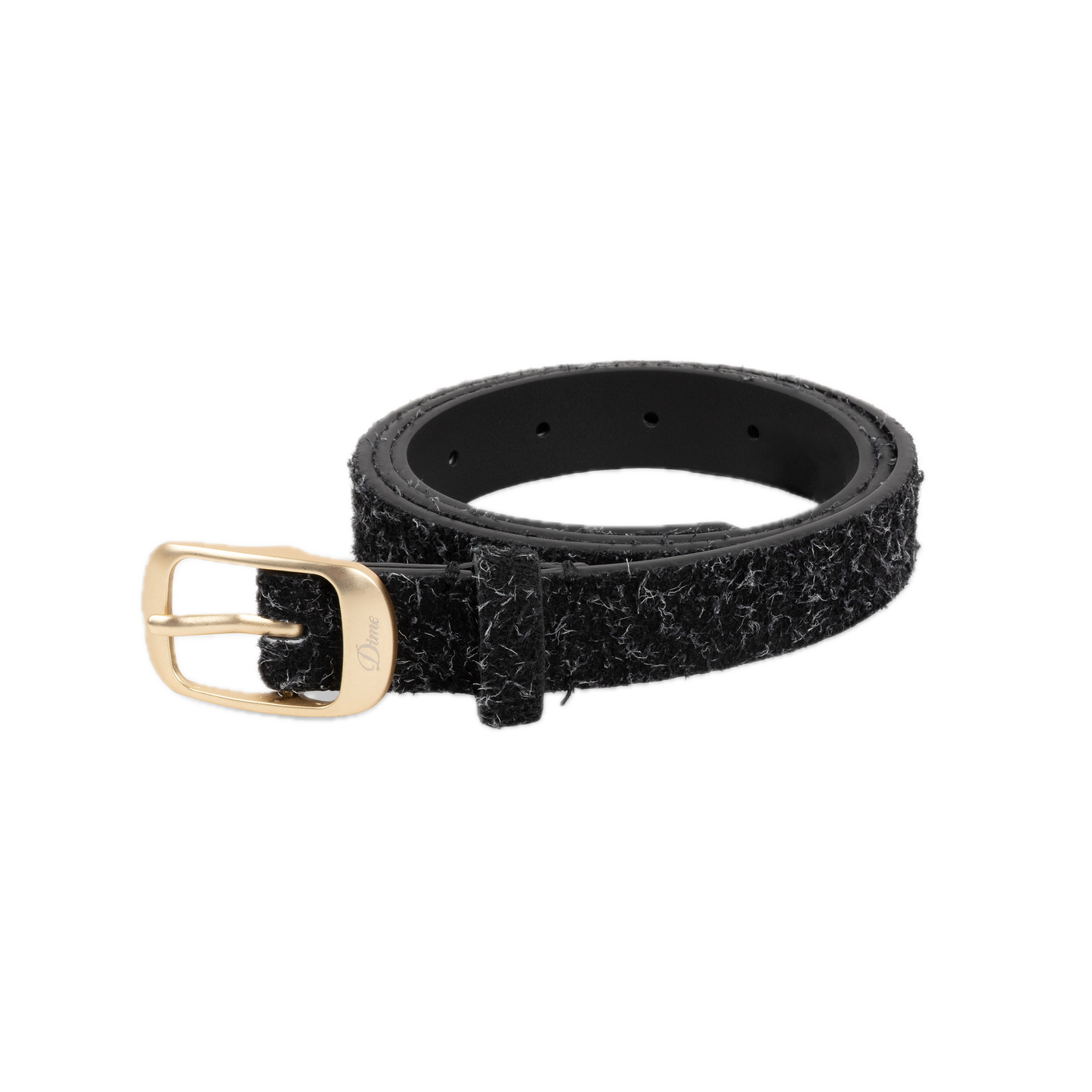 Dime Dress Leather Belt - Shaggy Black