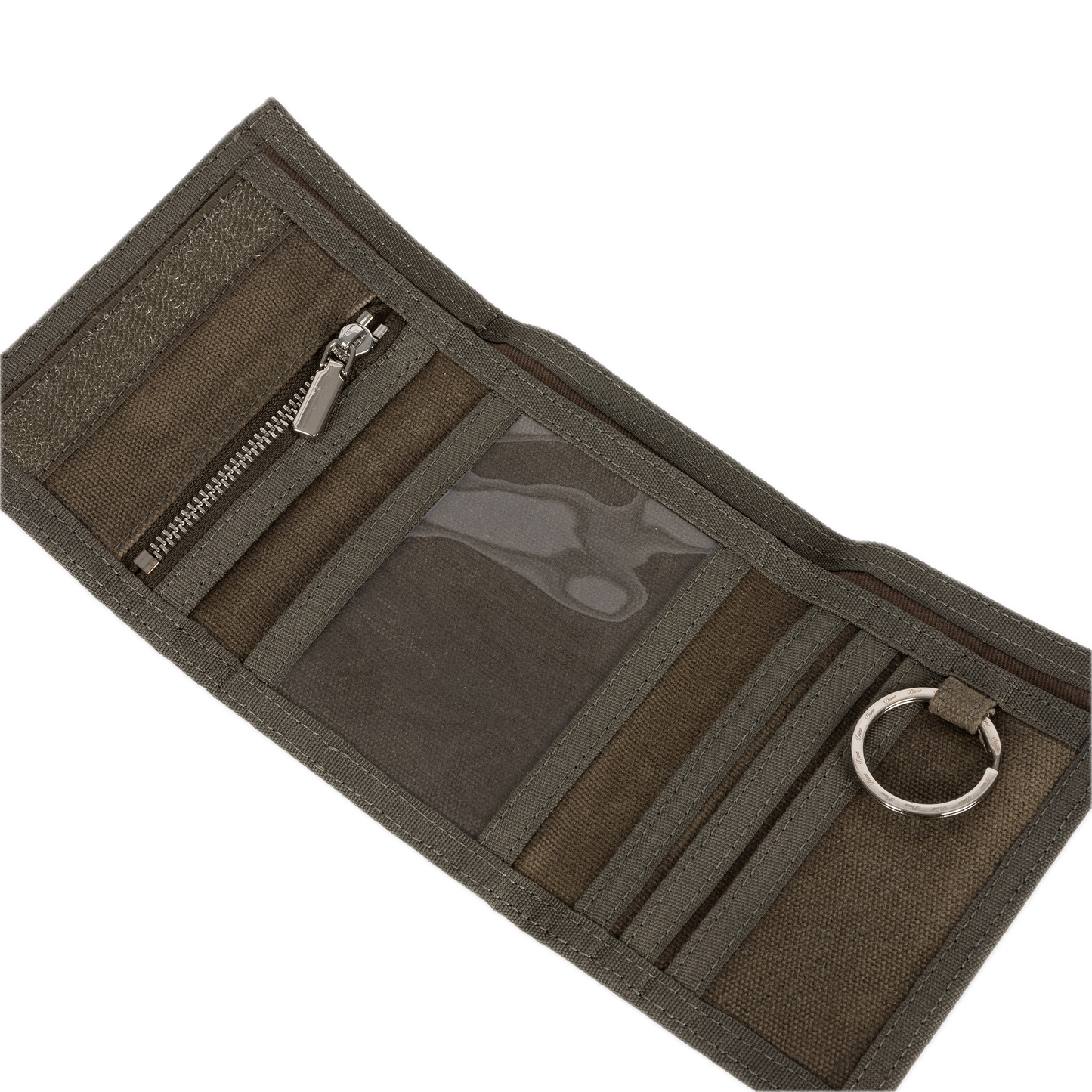 Dime Waxed Velcro Wallet - Olive