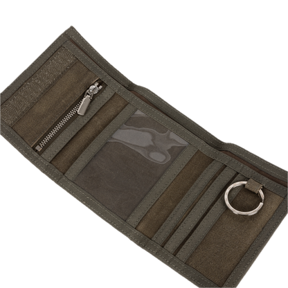 Dime Waxed Velcro Wallet - Olive