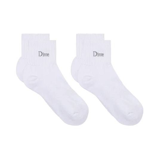 Dime Classic 2 Pack Short Socks - White