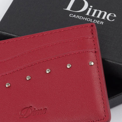 Dime Studded Cardholder - Red
