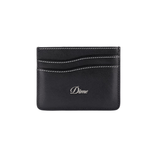 Dime Cursive Cardholder - Black Leather