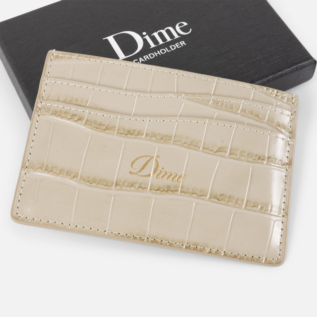 Dime Croc Card Holder - Tan