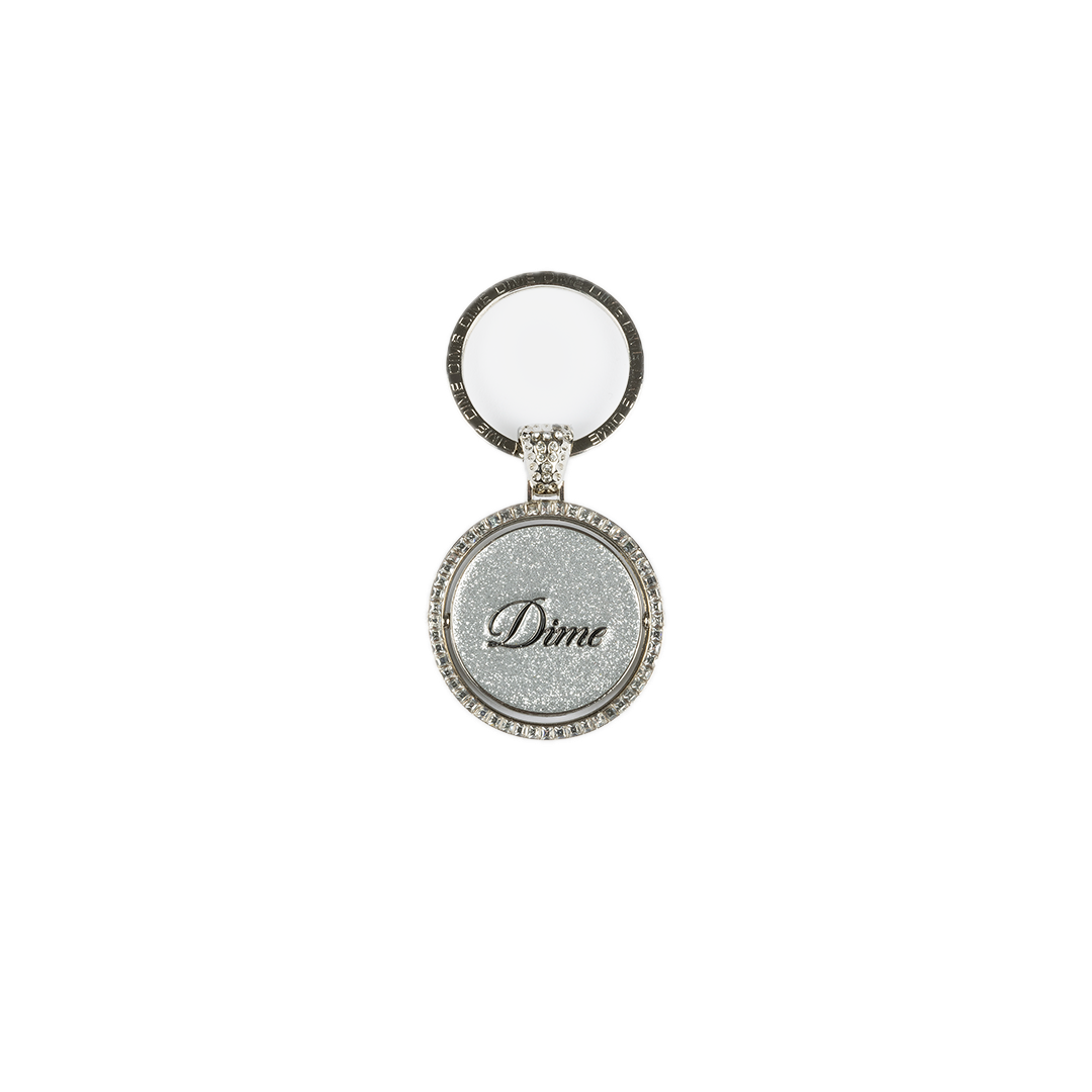 Dime Iced Out Keychain - Silver