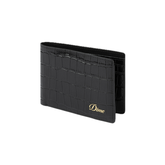 Dime Croc Bifold Wallet - Black