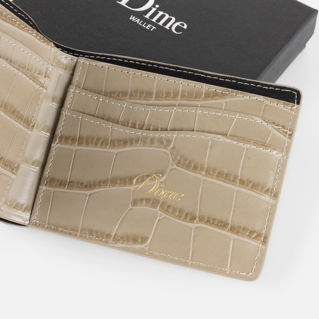 Dime Croc Bifold Wallet - Tan