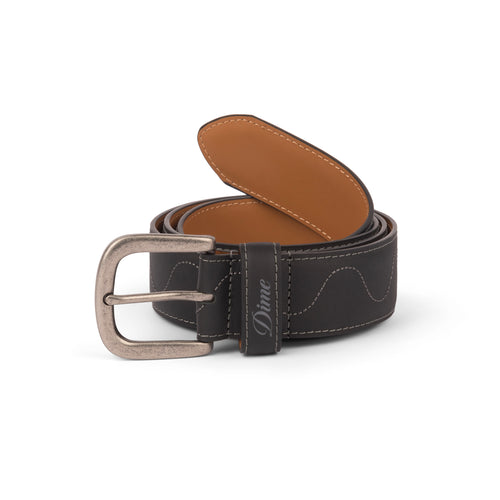 Dime Desert Leather Belt - Black