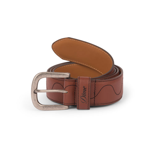 Dime Desert Leather Belt - Brown