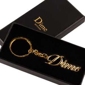 Dime Cursive Keychain - Gold