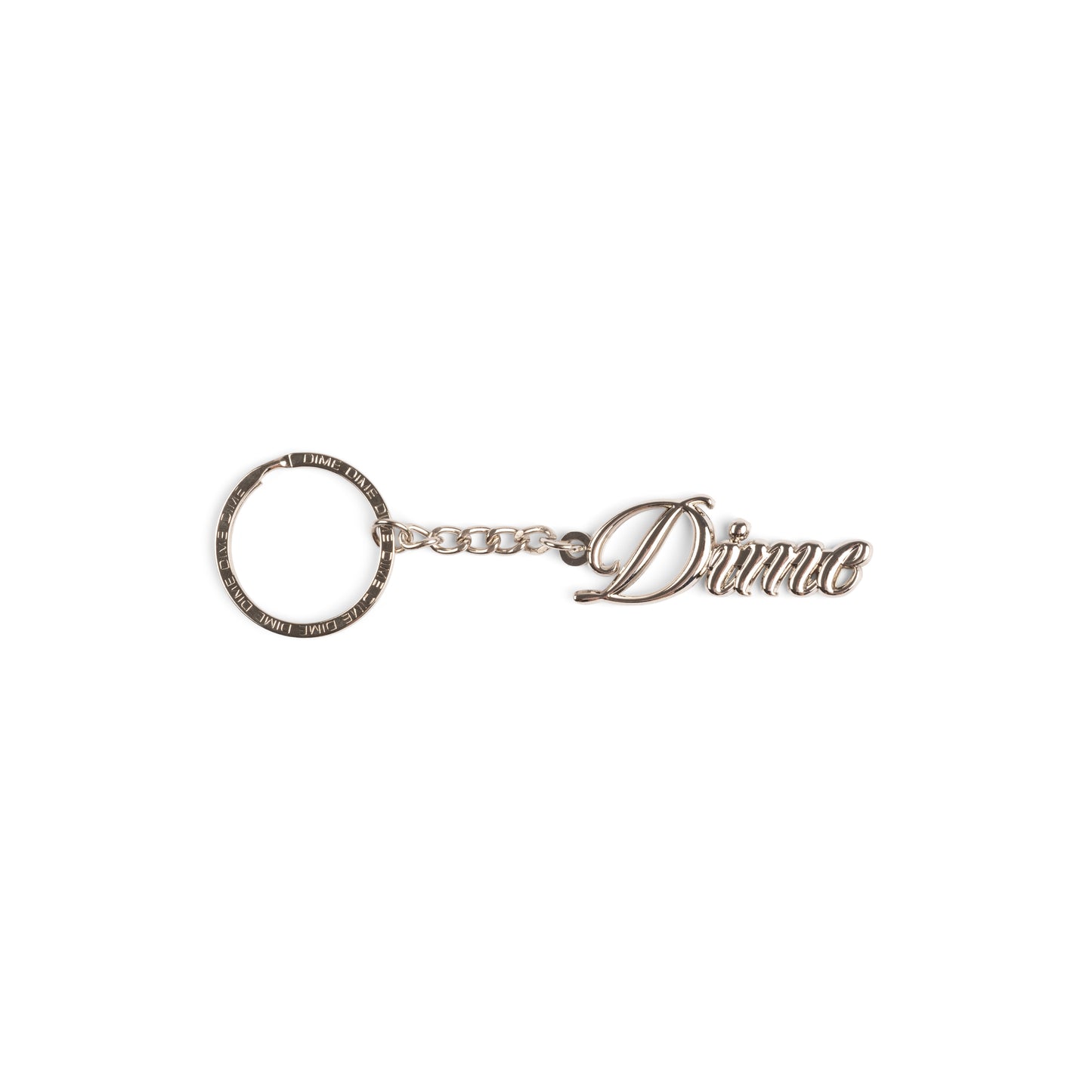 Dime Cursive Keychain - Silver