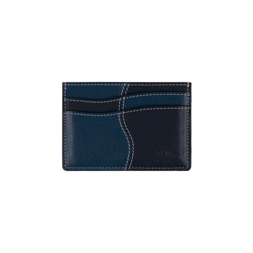 Dime Wave Leather Cardholder - Navy