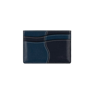 Dime Wave Leather Cardholder - Navy