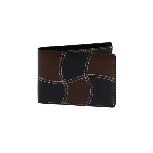 Dime Wave Leather Wallet - Black