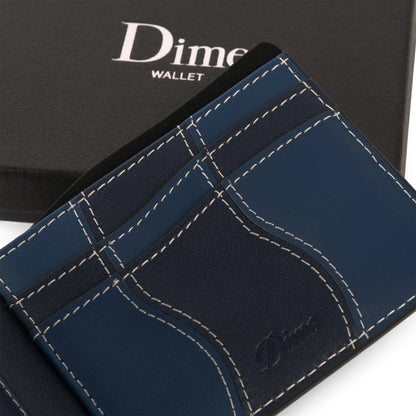 Dime Wave Leather Wallet - Navy