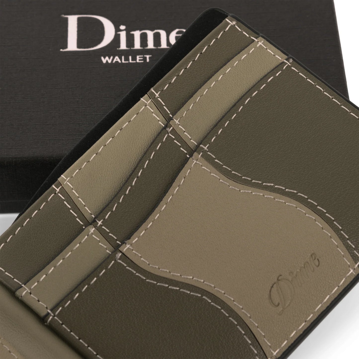 Dime Wave Leather Wallet - Sage