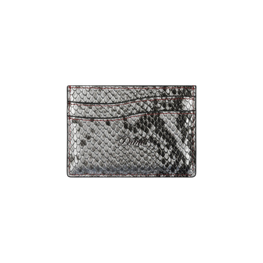 Dime Embossed Leather Cardholder - Silver Snake