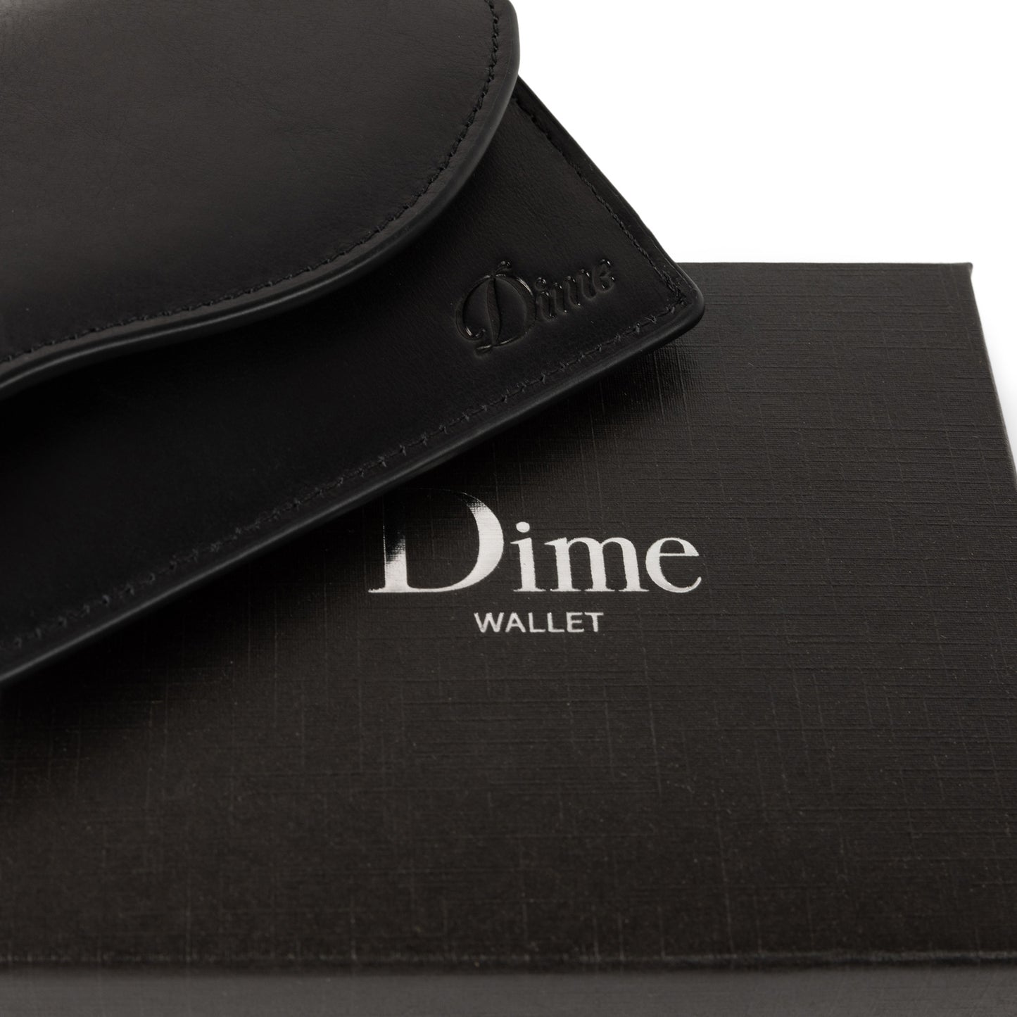 Dime Chain Leather Wallet - Black