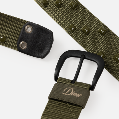 Dime Studded Belt - Army Green