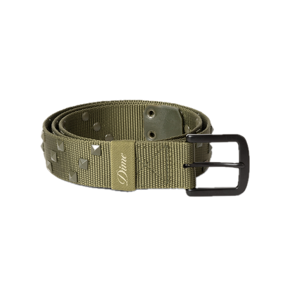 Dime Studded Belt - Army Green