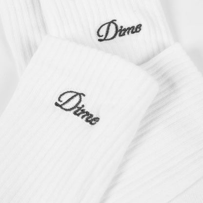 Dime Two Pack Crew Socks - White