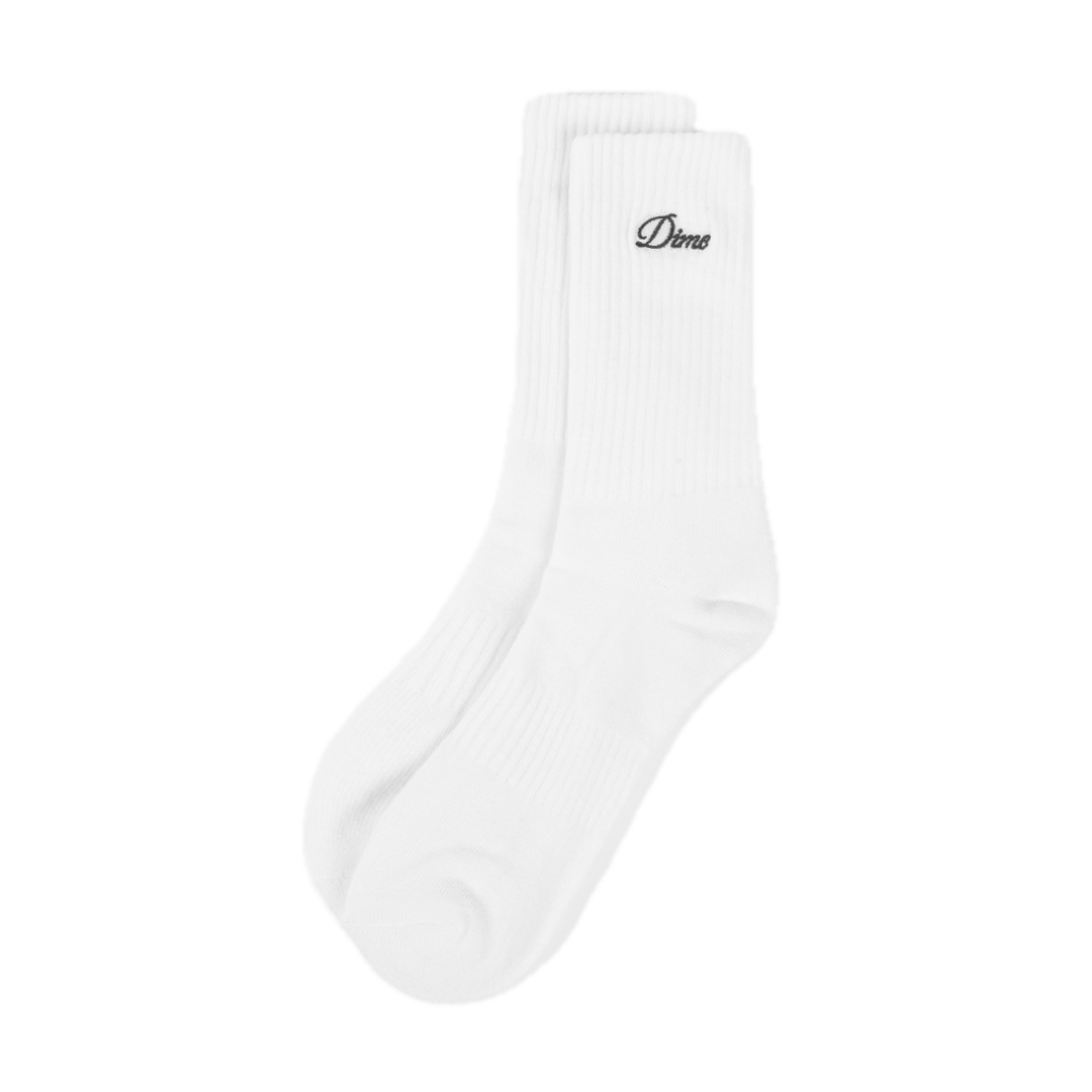 Dime Two Pack Crew Socks - White