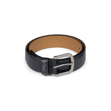 Load image into Gallery viewer, Dime Checkered Leather Belt - Black