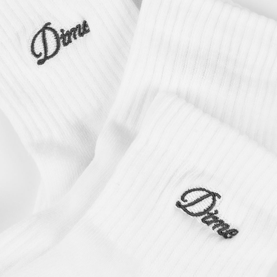 Dime Two Pack Ankle Socks - White