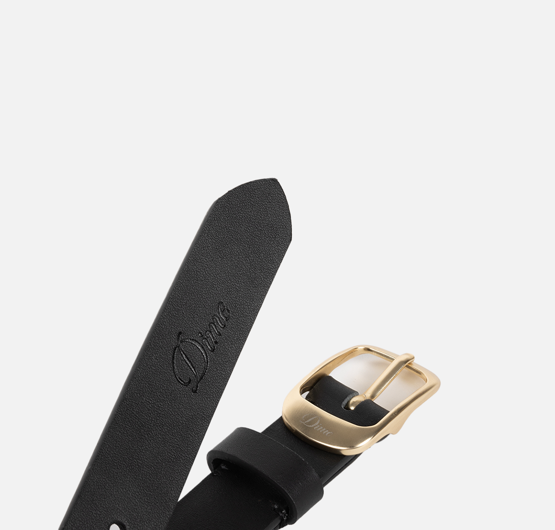 Dime Dress Leather Belt - Black