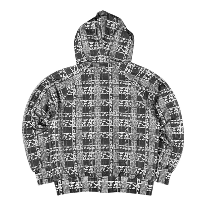 Star Team Leopard Plaid Full Zip Hoodie - Black