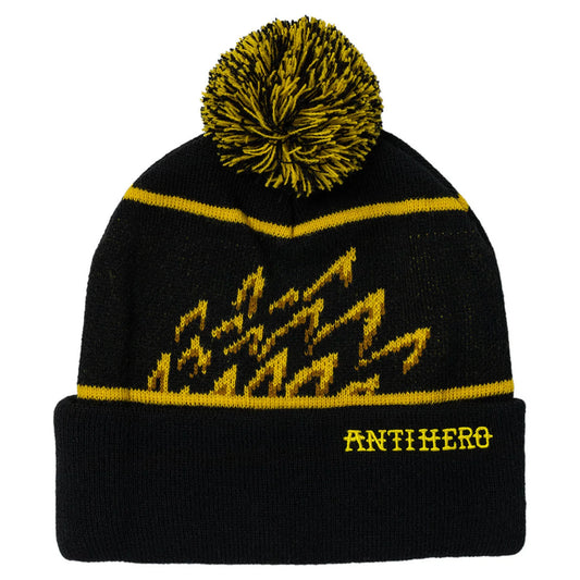 Antihero Eagle Pom Pom Beanie - Black/Yellow
