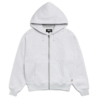 Stussy Relaxed Zip Hoodie - Ash Heather