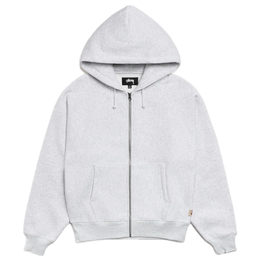 Stussy Relaxed Zip Hoodie - Ash Heather