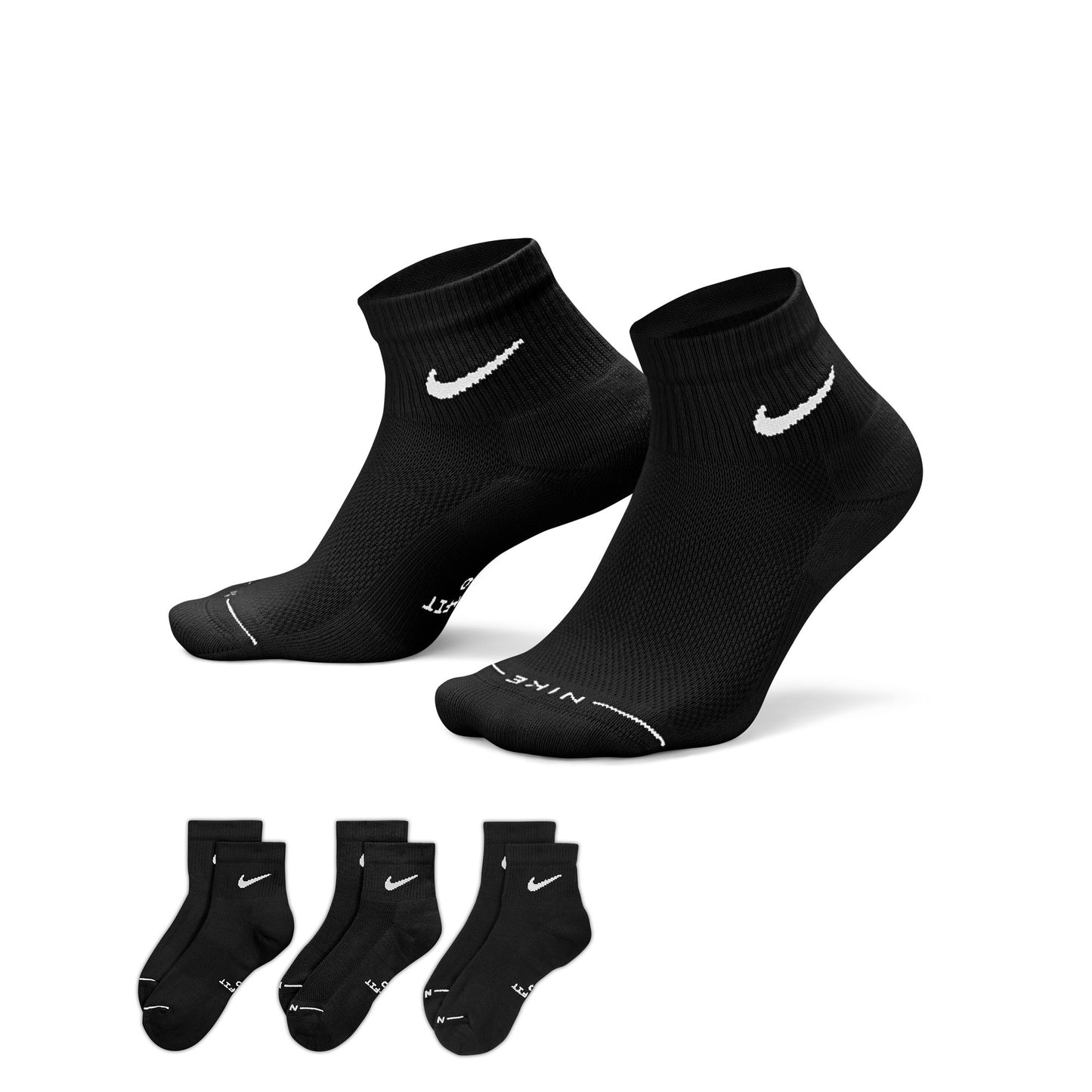 Nike Everyday Elevated Ankle Sock 3-Pack - Black