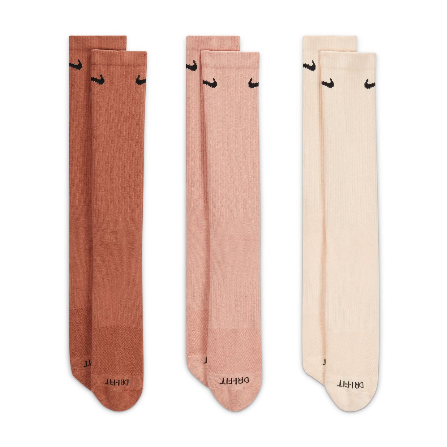 Nike Everyday Plus Cushioned Sock 3-Pack - Brown/Beige/White