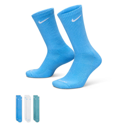 Nike Everyday Plus Cushioned Sock 3-Pack - Blue/White/Turquoise