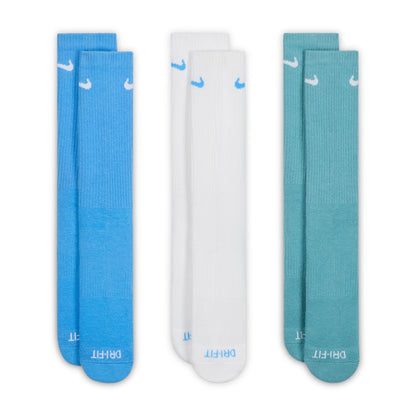 Nike Everyday Plus Cushioned Sock 3-Pack - Blue/White/Turquoise