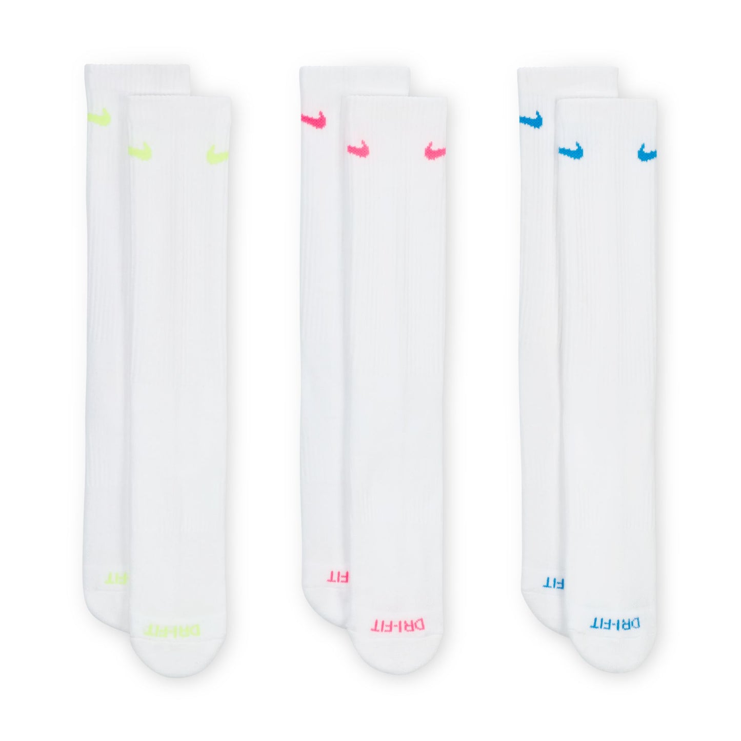 Nike Everyday Plus Cushioned Sock 3-Pack - White/Neon