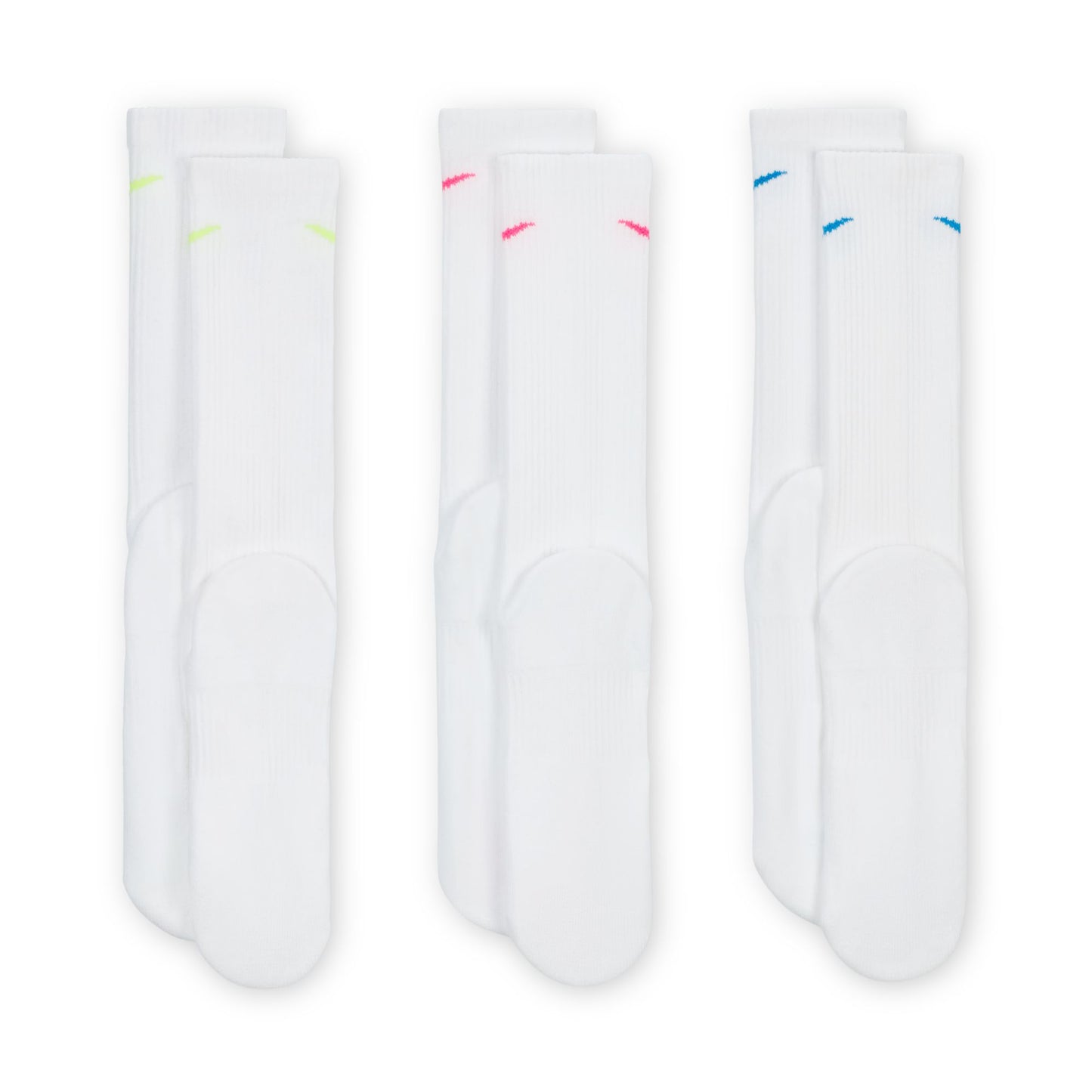 Nike Everyday Plus Cushioned Sock 3-Pack - White/Neon