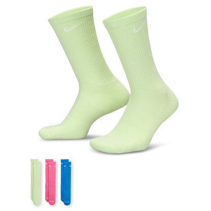 Nike Everyday Plus Cushioned Sock 3-Pack - Green/Pink/Blue