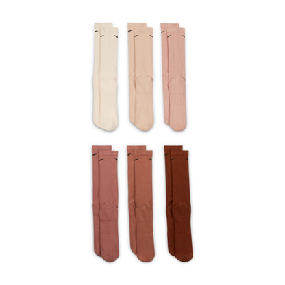 Nike Everyday Plus Cushioned Sock 6-Pack - Multi-Coloured Browns/Beige