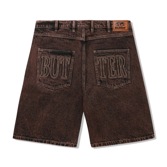 Butter Goods Applique Denim Shorts - Acid Brown