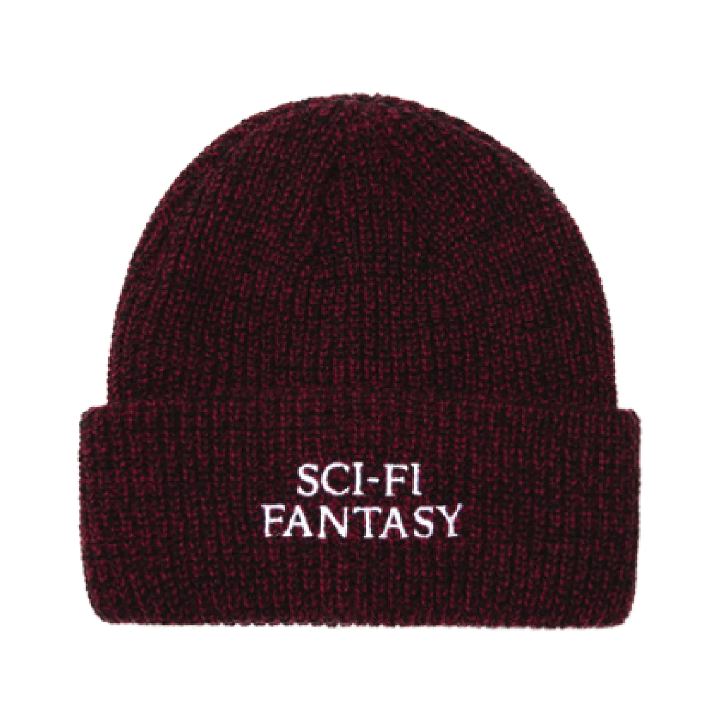 Sci-Fi Fantasy Mixed Yarn Logo Beanie - Red/Black