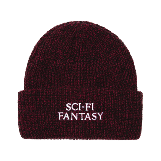 Sci-Fi Fantasy Mixed Yarn Logo Beanie - Red/Black