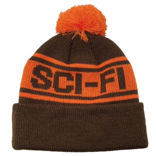 Sci-Fi Fantasy Pom Beanie - Brown/Orange